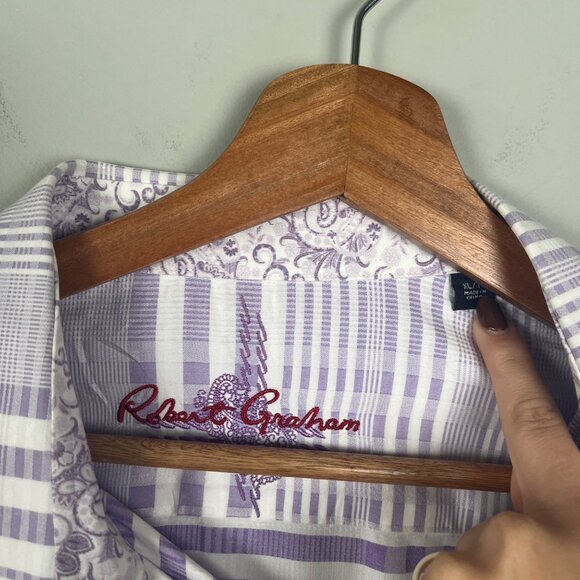 Robert Graham Button Up Long Sleeve Flip Cuff Shirts Lot of 2 Mens Sz. XL - Picture 5 of 9